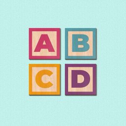 Bloquinho Abcd - Quadros ou Placas Modulares com 4 Peças - 1