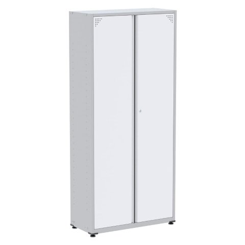 Armário Alto 2 Portas Pandin 80 Cm (largura) Inmetro Estrutura Aço Cinza e Portas Brancas C/ Chave