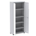Ver imagem 2 de Armário Alto 2 Portas Pandin 80 Cm (largura) Inmetro Estrutura Aço Cinza e Portas Brancas C/ Chave
