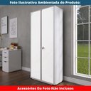 Ver imagem 7 de Armário Alto 2 Portas Pandin 80 Cm (largura) Inmetro Estrutura Aço Cinza e Portas Brancas C/ Chave