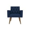 Ver imagem 4 de Design Exclusivo na Sala de Espera Poltrona Capitonê Corino Azul-marinho