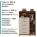 Ver imagem 4 de Comoda 5 Gavetas 1 Porta 2 Nichos Imperio 116x172 cm Cinamomo Areia Zanz