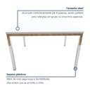 Ver imagem 5 de Conjunto Sala de Jantar 4 Lugares Retangular Tampo MDF 120x85cm Mesa Smart com Cadeiras Lodelô Branco/Cromado/Serragem