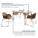 Ver imagem 6 de Conjunto Sala de Jantar 4 Lugares Retangular Tampo MDF 120x85cm Mesa Smart com Cadeiras Lodelô Branco/Cromado/Serragem
