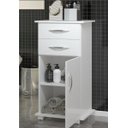 Ver imagem 3 de Armário Multiuso Branco Quarto 2 Gavetas c / Prateleiras