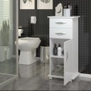 Ver imagem 7 de Armário Multiuso Branco Quarto 2 Gavetas c / Prateleiras