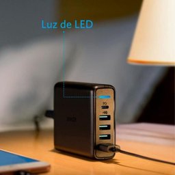 Carregador de Tomada com 5 Portas 1 USB-C/4 USB Anker Power Port I Preto - 4