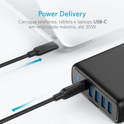 Carregador de Tomada com 5 Portas 1 USB-C/4 USB Anker Power Port I Preto - 3