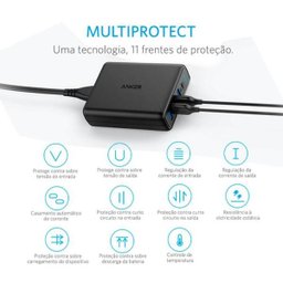 Carregador de Tomada com 5 Portas 1 USB-C/4 USB Anker Power Port I Preto - 6