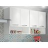 Armário Aéreo Cozinha Multiuso 4 Portas Nichos Branco - 1