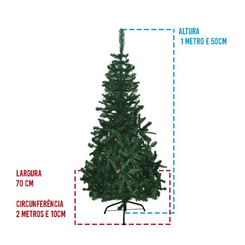 Árvore De Natal Artificial Pinheiro Luxo 1,80 Altura 750 Galhos Decoração  Diferente