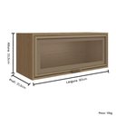 Ver imagem 2 de Armário Aéreo de Cozinha Vitória 01 Porta Basculante Vidro 80cm