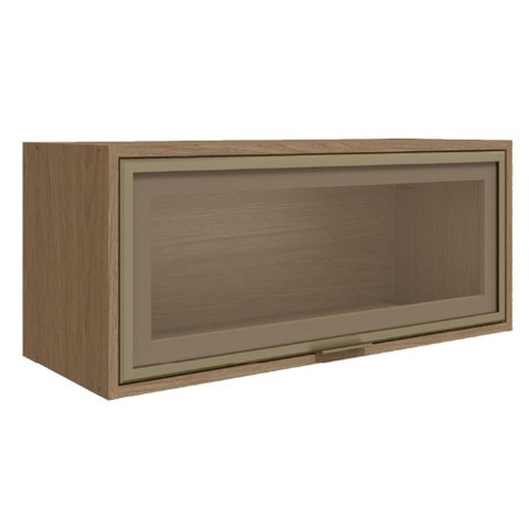 Armário Aéreo de Cozinha Vitória 01 Porta Basculante Vidro 80cm