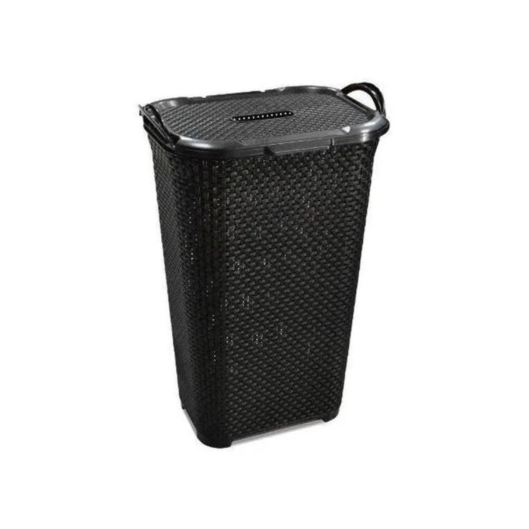Cesto Rattan Tampa Basculada com Alça 50 Litros Arqplast
