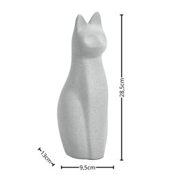 Decoração Escultura de Gato em Cerâmica Cinza - 2