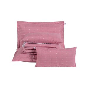 Cobre Leito Queen Urbany Bordado Hipercal 400 Fios 7 Peças - Rose