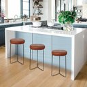 Ver imagem 2 de Kit 3 Banqueta Banco Aço Média Cozinha Bar Balcão 62cm Altur