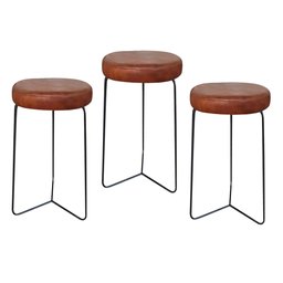 Kit 3 Banqueta Banco Aço Média Cozinha Bar Balcão 62cm Altur - 1
