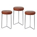 Ver imagem 1 de Kit 3 Banqueta Banco Aço Média Cozinha Bar Balcão 62cm Altur