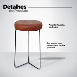 Kit 3 Banqueta Banco Aço Média Cozinha Bar Balcão 62cm Altur - 3