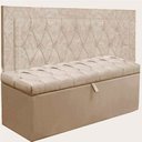 Ver imagem 1 de Kit Cabeceira Lunna + Calçadeira Itália Solteiro 90 CM Suede Bege - D A Decor