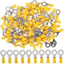 1000un Terminal Olhal Rv3.5-5 Amarelo Pré Isolado 4mm - 6mm - 8