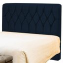 Ver imagem 1 de Cabeceira Solteiro Pérola 90 CM Suede Azul Marinho - D A Decor
