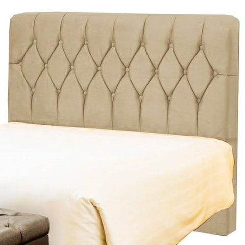 Cabeceira Queen Pérola 160 CM Suede Marfim - D A Decor