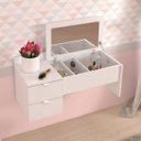 Ver imagem 1 de Penteadeira Camarim Suspensa 2 Gavetas Mila Yescasa