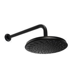 Ducha Redonda 21 Cm em Abs Black Matte com Cano de Parede - 1