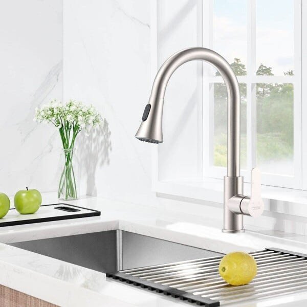 Torneira Goumet Pull Down Monocomando Mesa Bancada Cozinha Metal Escovado - 7