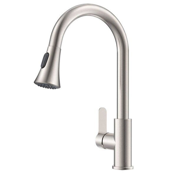 Torneira Goumet Pull Down Monocomando Mesa Bancada Cozinha Metal Escovado - 1