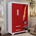 Ver imagem 1 de Guarda Roupa Infantil Vermelho Personagem Organizador 2 Portas para Quarto Criança Moderno
