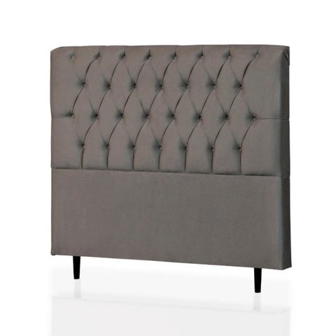 Cabeceira Queen Baby 160 CM Suede Cinza - D A Decor
