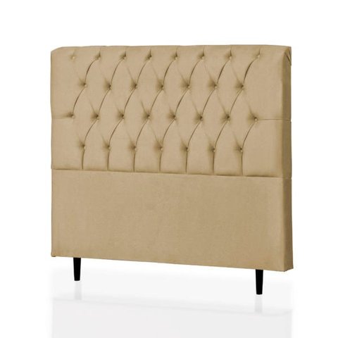 Cabeceira Casal Baby 140 CM Suede Marfim - D A Decor