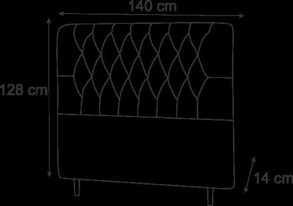 Cabeceira Casal Baby 140 CM Suede Bege - D A Decor - 2