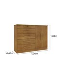 Ver imagem 3 de Cômoda para Quarto 2 Portas 5 Gavetas - Istambul-Cinamomo - Tcil Móveis