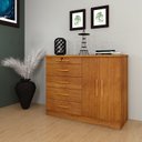 Ver imagem 1 de Cômoda para Quarto 2 Portas 5 Gavetas - Istambul-Cinamomo - Tcil Móveis