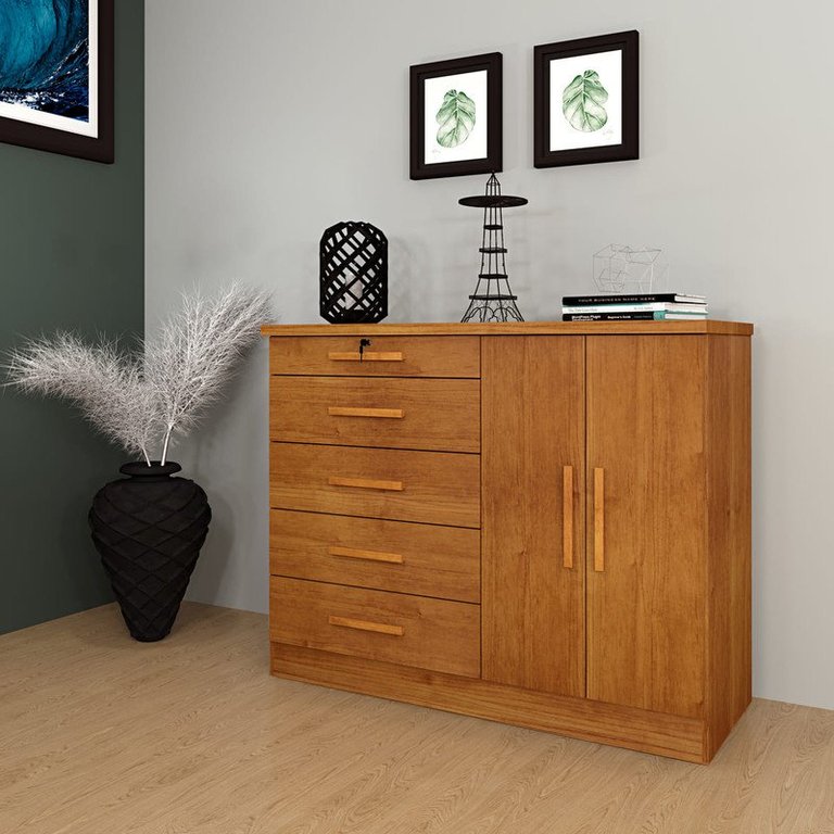 Cômoda para Quarto 2 Portas 5 Gavetas - Istambul-Cinamomo - Tcil Móveis Cômoda para Quarto 2 Portas 5 Gavetas - Istambul-Cinamomo - Tcil Móveis