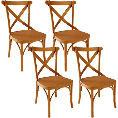 Kit 04 Cadeiras Para Sala de Jantar e Estar Living Ávila L02 Madeira Maciça - Lyam Lyam Decor