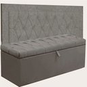 Ver imagem 1 de Kit Cabeceira Lunna + Calçadeira Itália Solteiro 90 CM Suede Cinza - D A Decor
