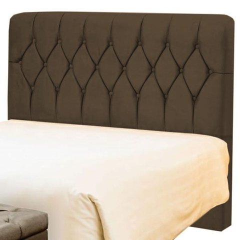 Cabeceira Queen Pérola 160 CM Suede Marrom - D A Decor