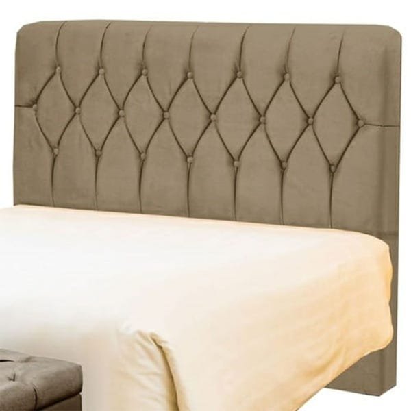 Cabeceira King Pérola 195 CM Suede Bege - D A Decor