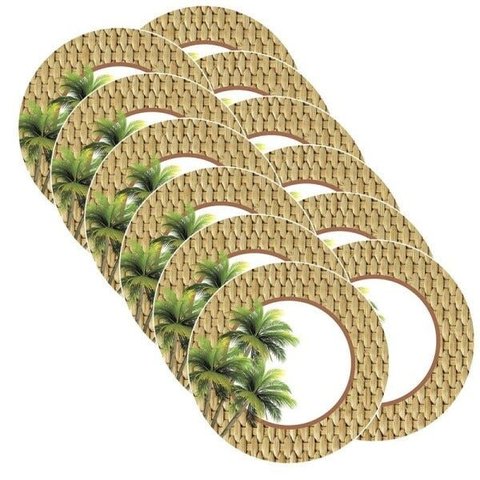 Sousplat Coqueiros - 12 Peças - com Base