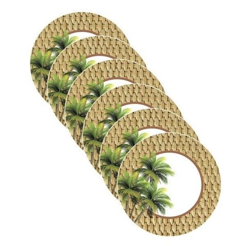 Sousplat Coqueiros - 6 Peças - sem Base