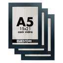 Ver imagem 1 de Kit 3 Molduras 15x21 Foto A5 Vidro Porta Retrato Parede Qualidade Premium Quadros Decoração Arte Ima