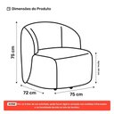 Ver imagem 4 de Poltrona Decorativa Orgânica Living Leez Giratória Couríssimo Caramelo - Desk Design