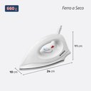 Ver imagem 5 de Ferro de Passar Roupa a Seco Mondial Fsn-55-w (127v) - Branco