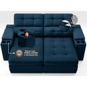 Ver imagem 6 de Sofá com Porta Copos e Carregador Usb Eureka 1,70m Assento Retrátil e Reclinável Velosuede