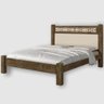 Cama Rossi Solteiro Castanho Off White Detalhe Off White com Colchão - 2